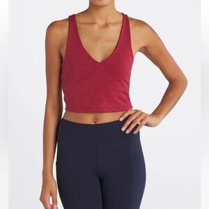 Beyond yoga heather ribbed fresh cut cropped tank Xs